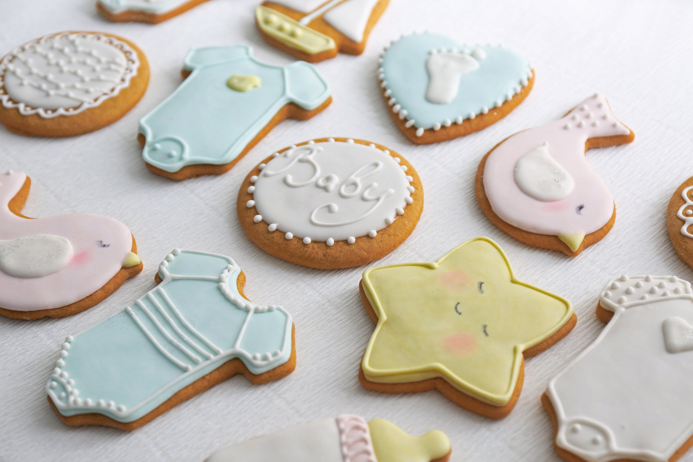 Baby Shower Cookies on Table